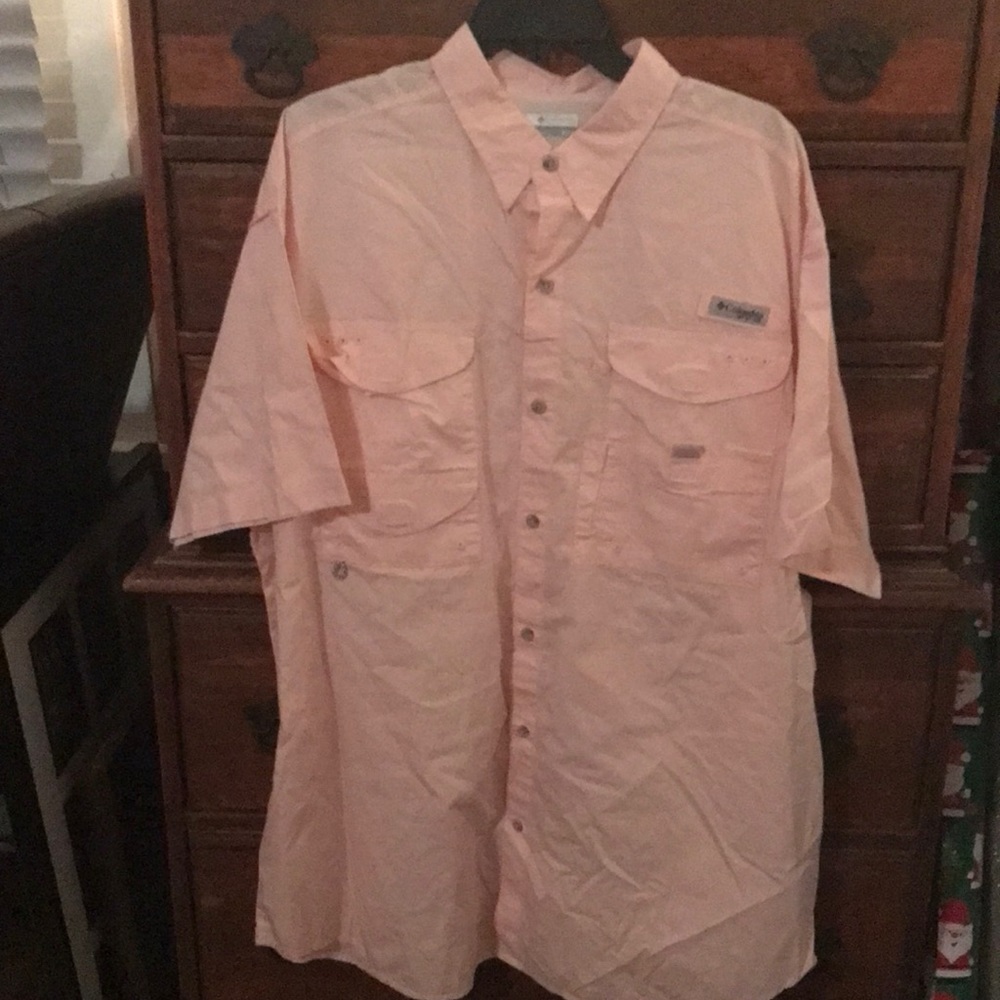 Columbia PFG mens xlarge shirt sleeve shirt NWOT pink